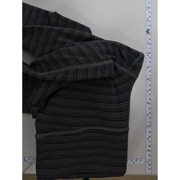 Lululemon‎ Wunder Under Crop II Size 6 Textured Stripe Slate Deep Coal - Picture 7 of 9